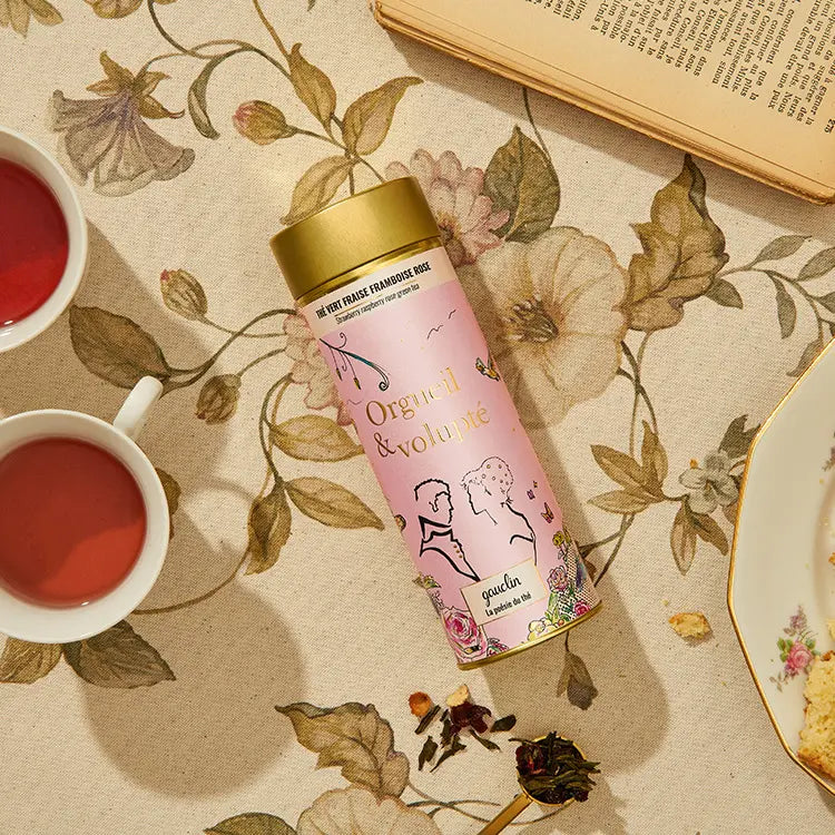 Boite thé vert fraise framboise rose - BIO - Gauclin