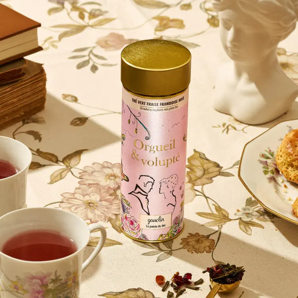 Boite thé vert fraise framboise rose - BIO - Gauclin