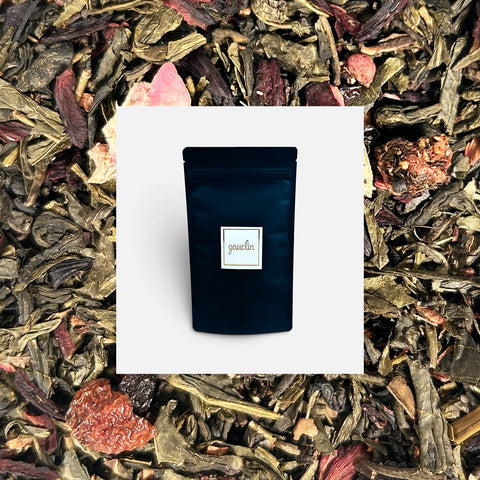 Thé vert fraise framboise rose - BIO