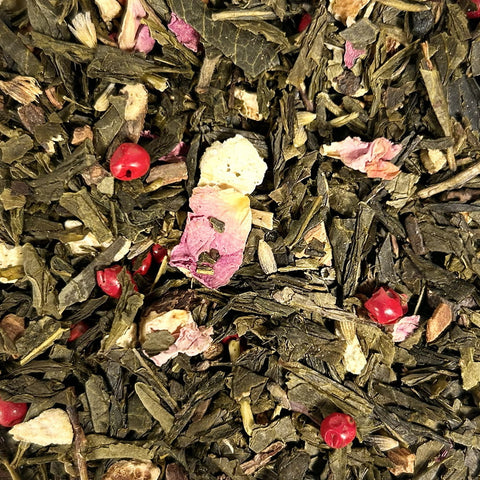 Flacon thé vert saveur orange cannelle rose - BIO