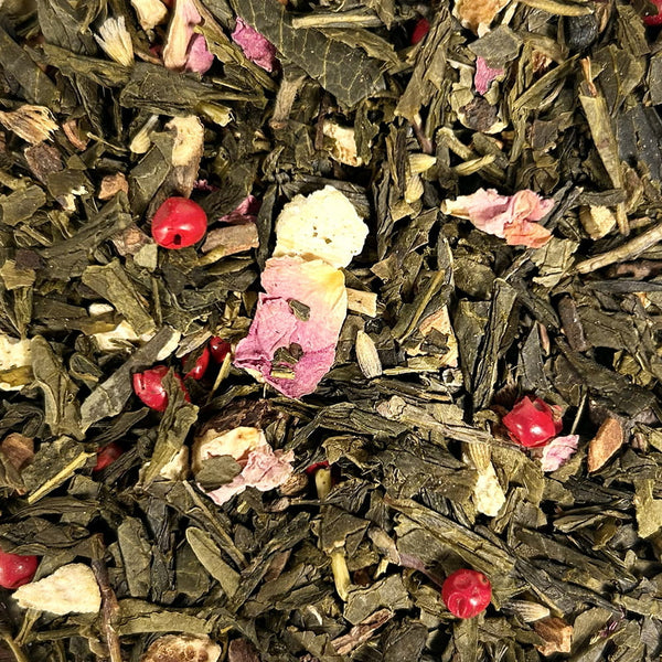 Flacon thé vert saveur orange cannelle rose - BIO