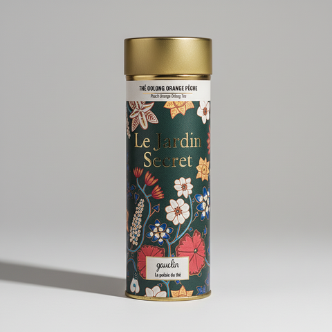 Photo packshot thé oolong orange pêche